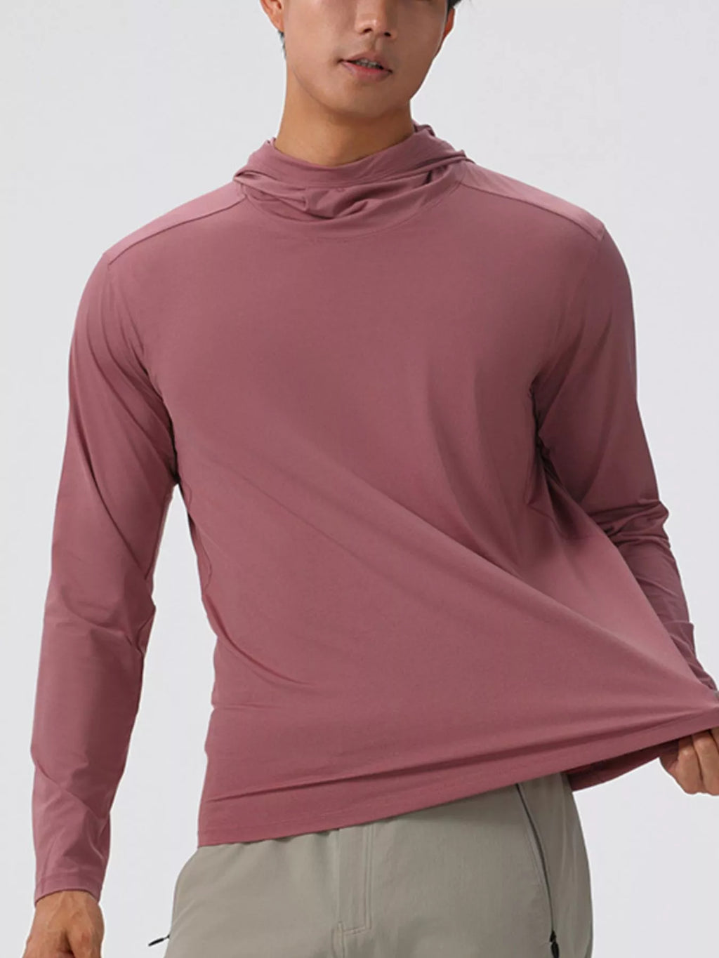 Men's Solid Color Long Sleeve Hoodie from Armoire Gemzis
