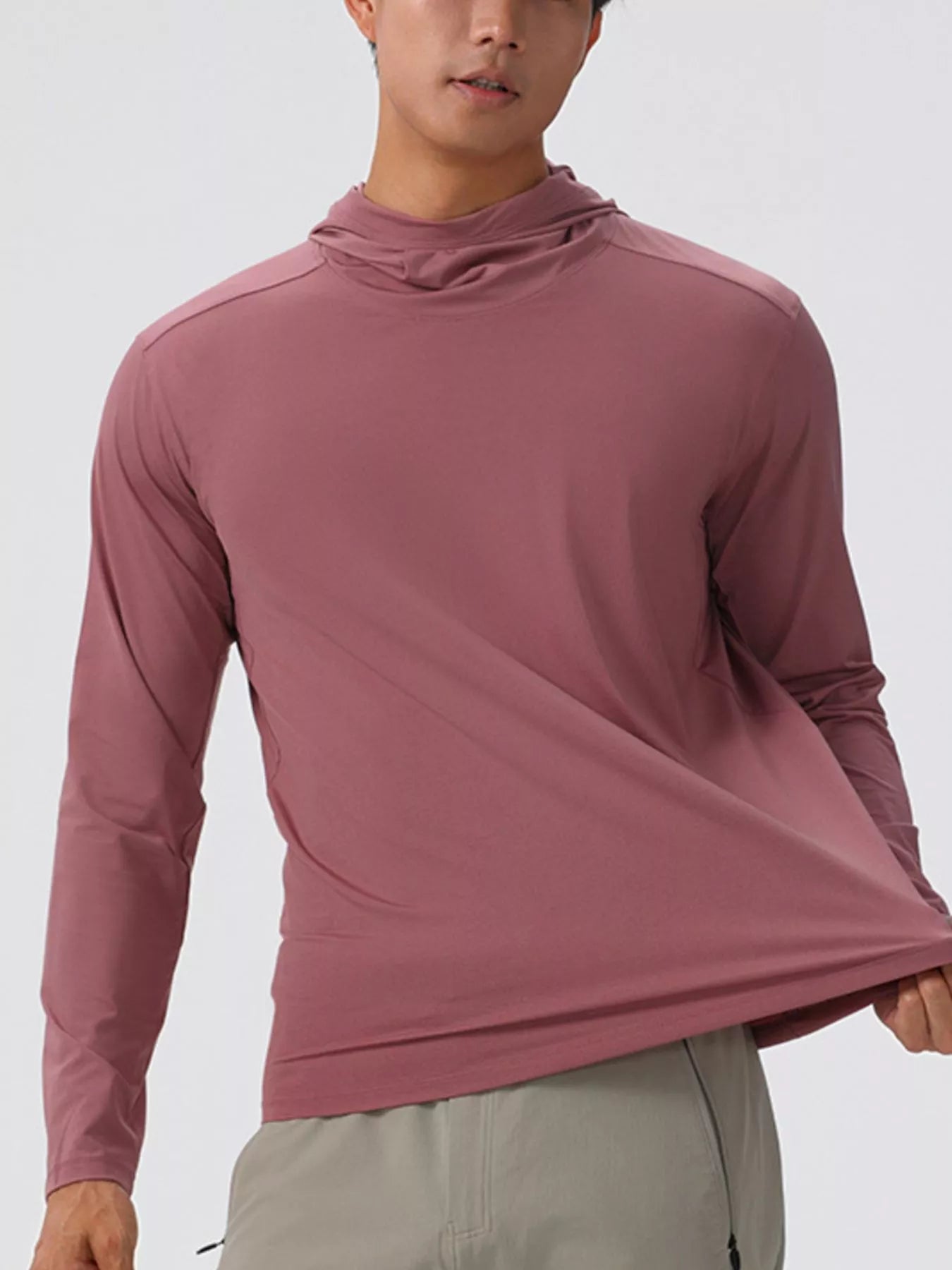 Men's Solid Color Long Sleeve Hoodie from Armoire Gemzis