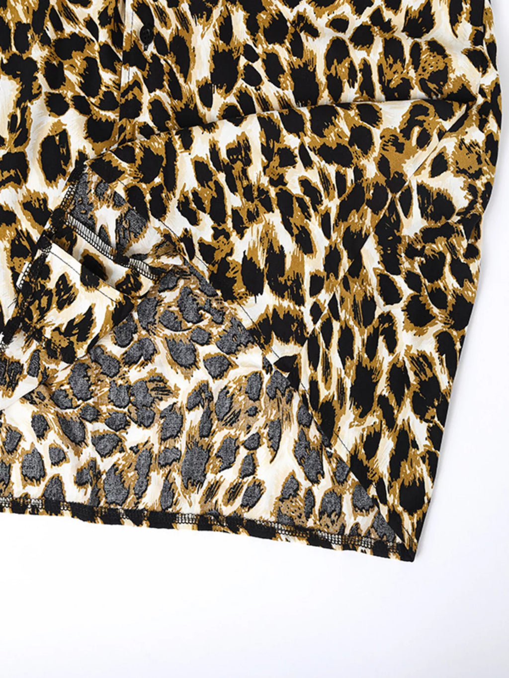 Men's Full Size Leopard Print Short Sleeve Shirt Plus Size from Armoire Gemzis