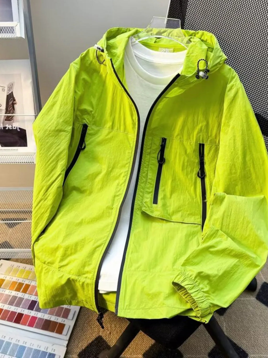 Men's Plus Size Lightweight Hooded Windbreaker Jacket from Armoire Gemzis