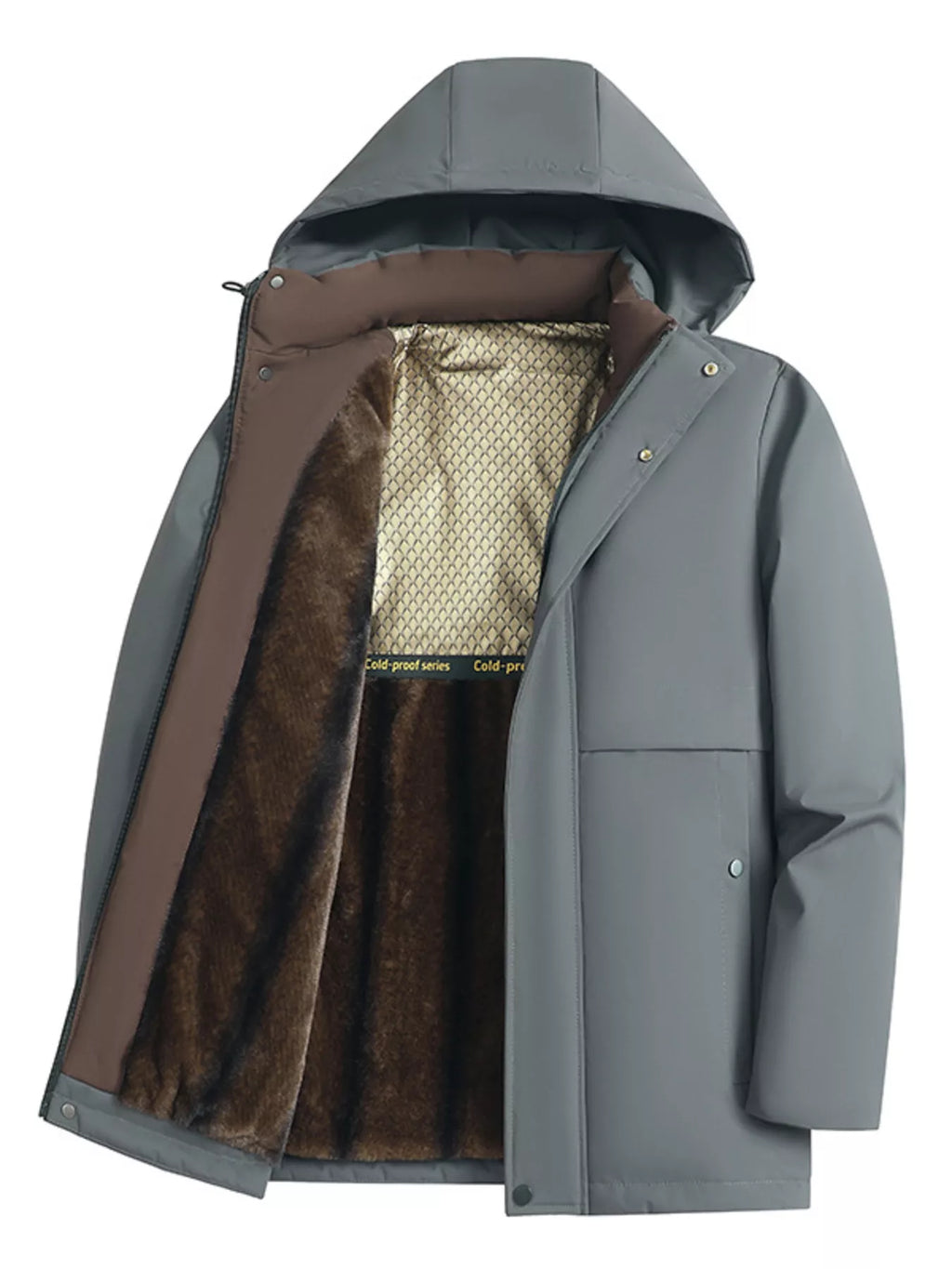 Men's Plus Size Fleece Lined Hooded Winter Coat from Armoire Gemzis