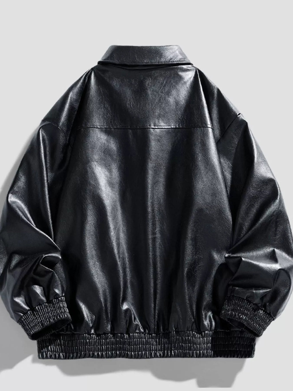 Men's Plus Size Zip Up Leather Jacket from Armoire Gemzis