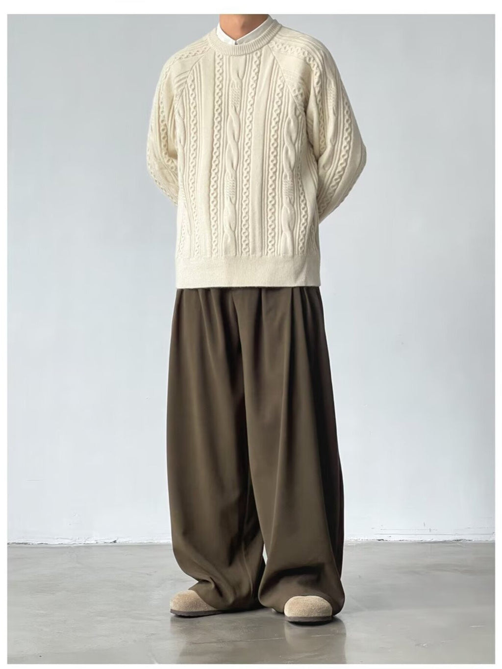 Men's Wide Leg Elastic Waist Casual Pants from Armoire Gemzis