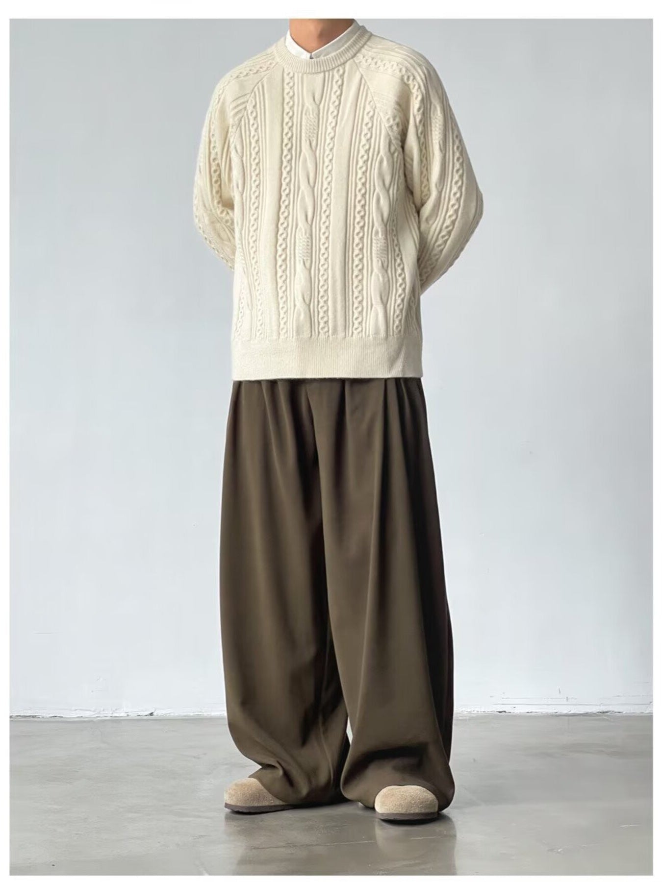 Men's Wide Leg Elastic Waist Casual Pants from Armoire Gemzis