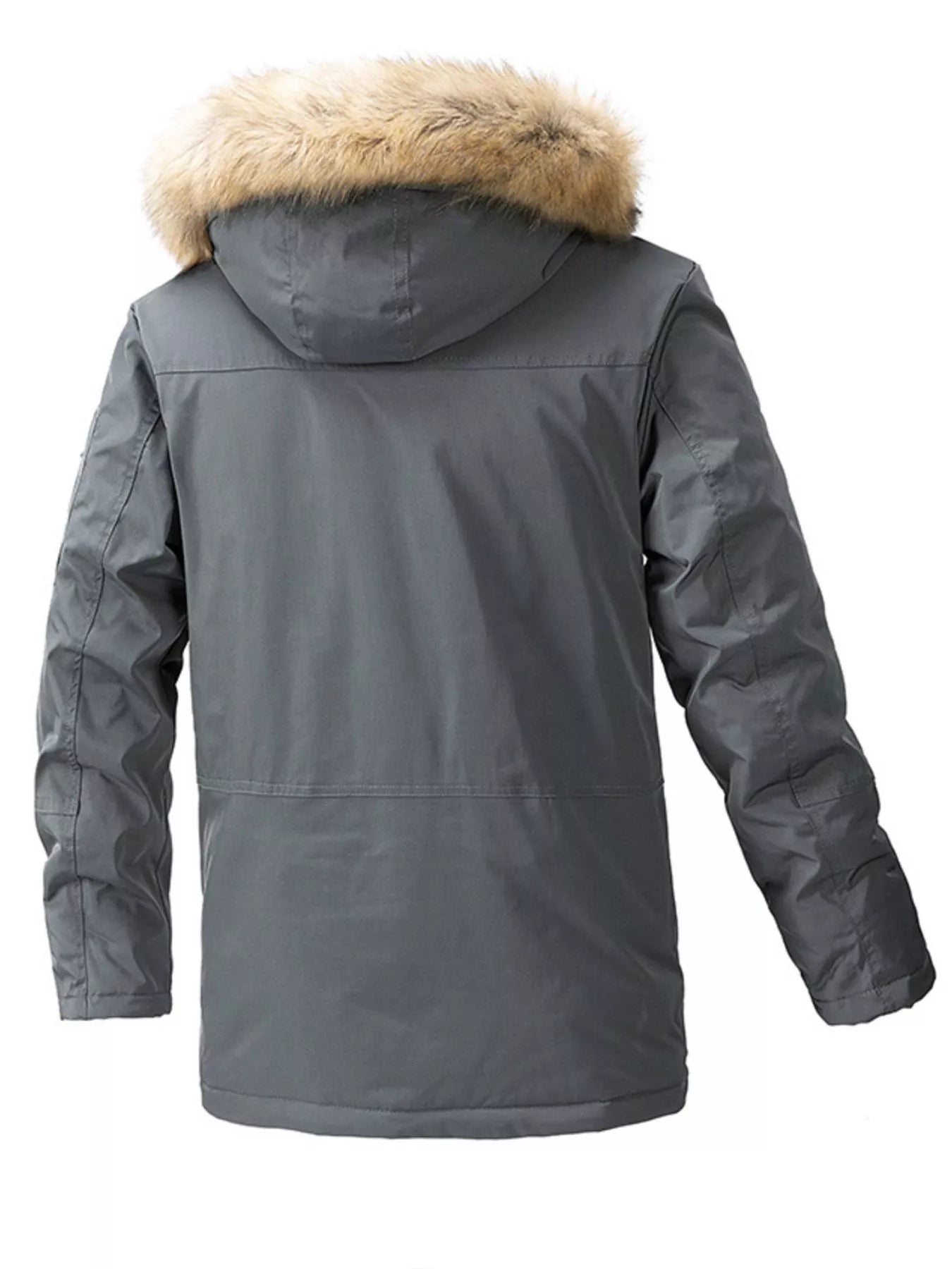 Men's Plus Size Fur Hooded Winter Parka Coat from Armoire Gemzis