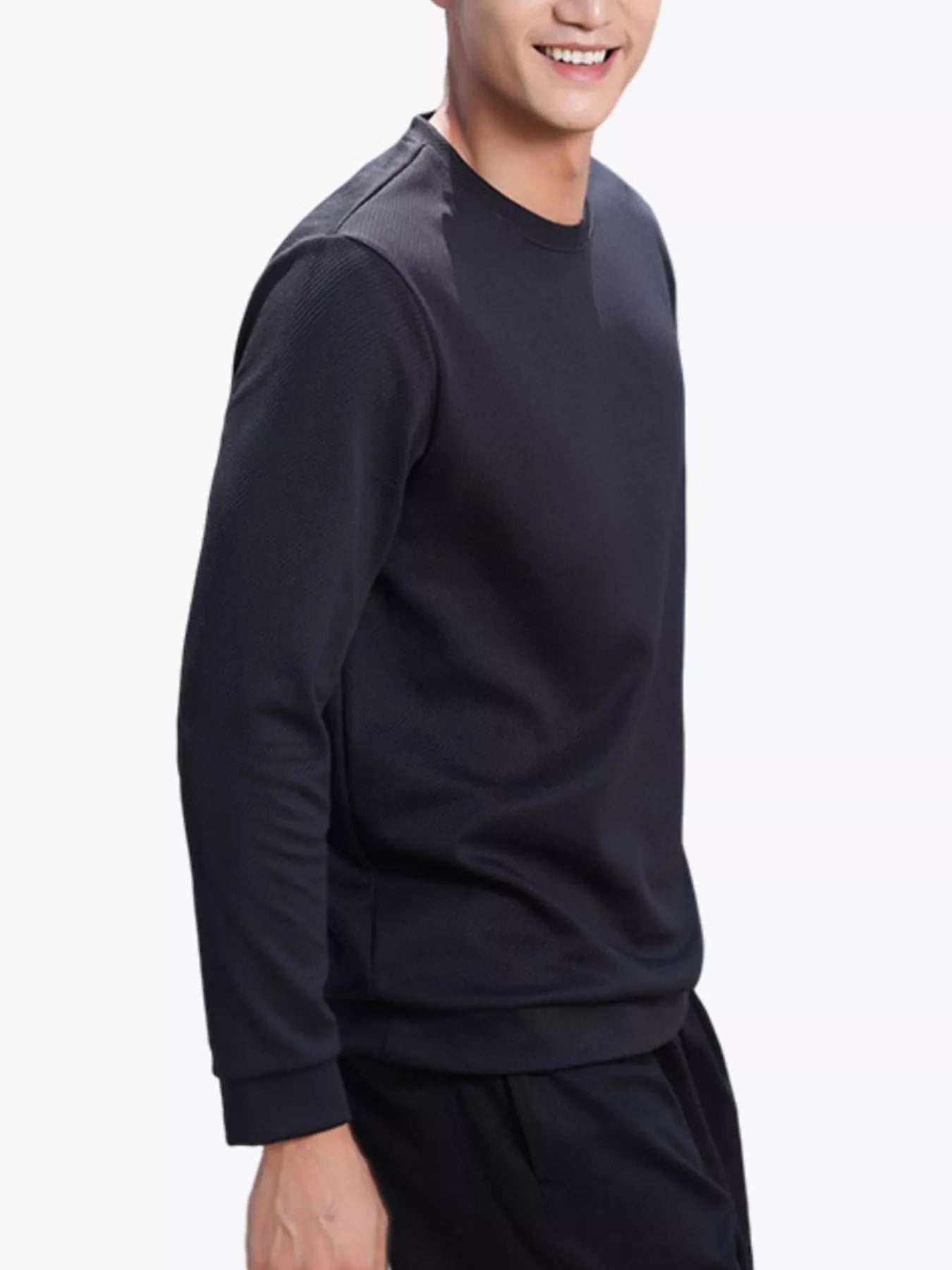 Men's Full Size Casual Solid Color Long Sleeve Sweatshirt Plus Size from Armoire Gemzis