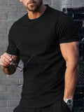 Men's Plus Size Solid Color Casual T-Shirt from Armoire Gemzis