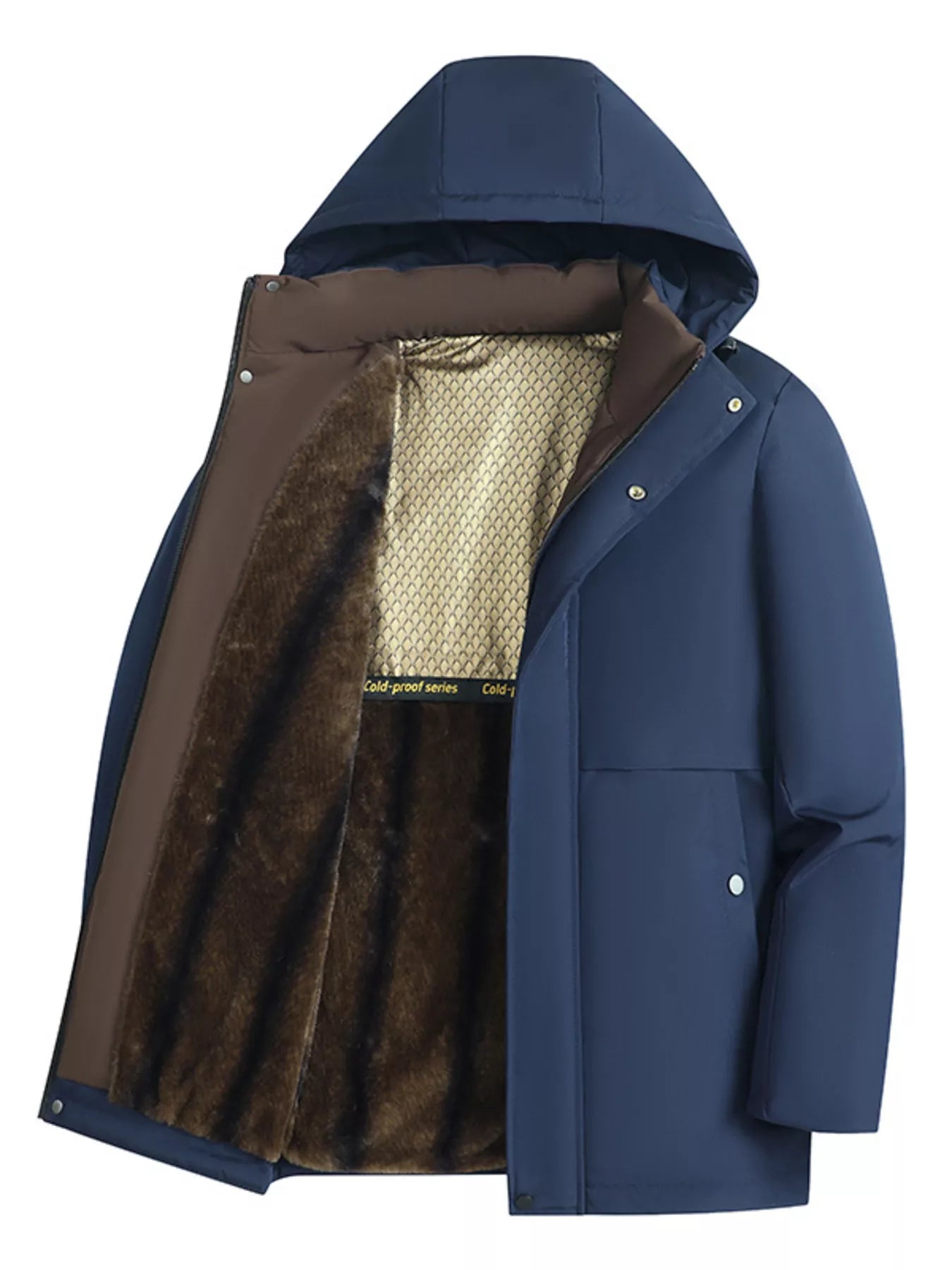 Men's Plus Size Fleece Lined Hooded Winter Coat from Armoire Gemzis