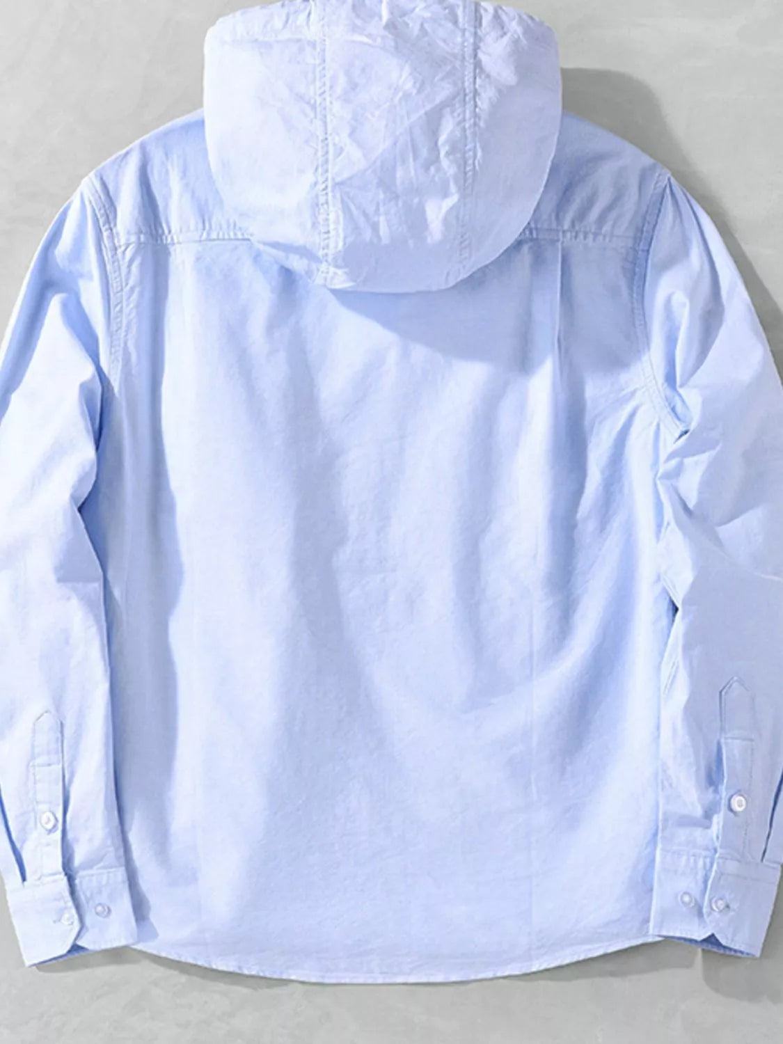 Men's Plus Size Striped Trim Hooded Casual Shacket from Armoire Gemzis