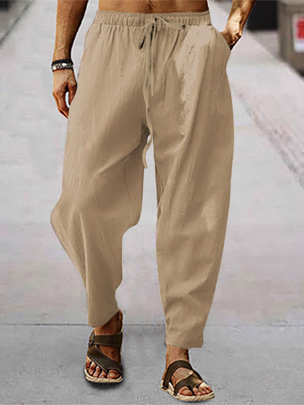 Men's Full Size Drawstring Wide Leg Pants Plus Size from Armoire Gemzis