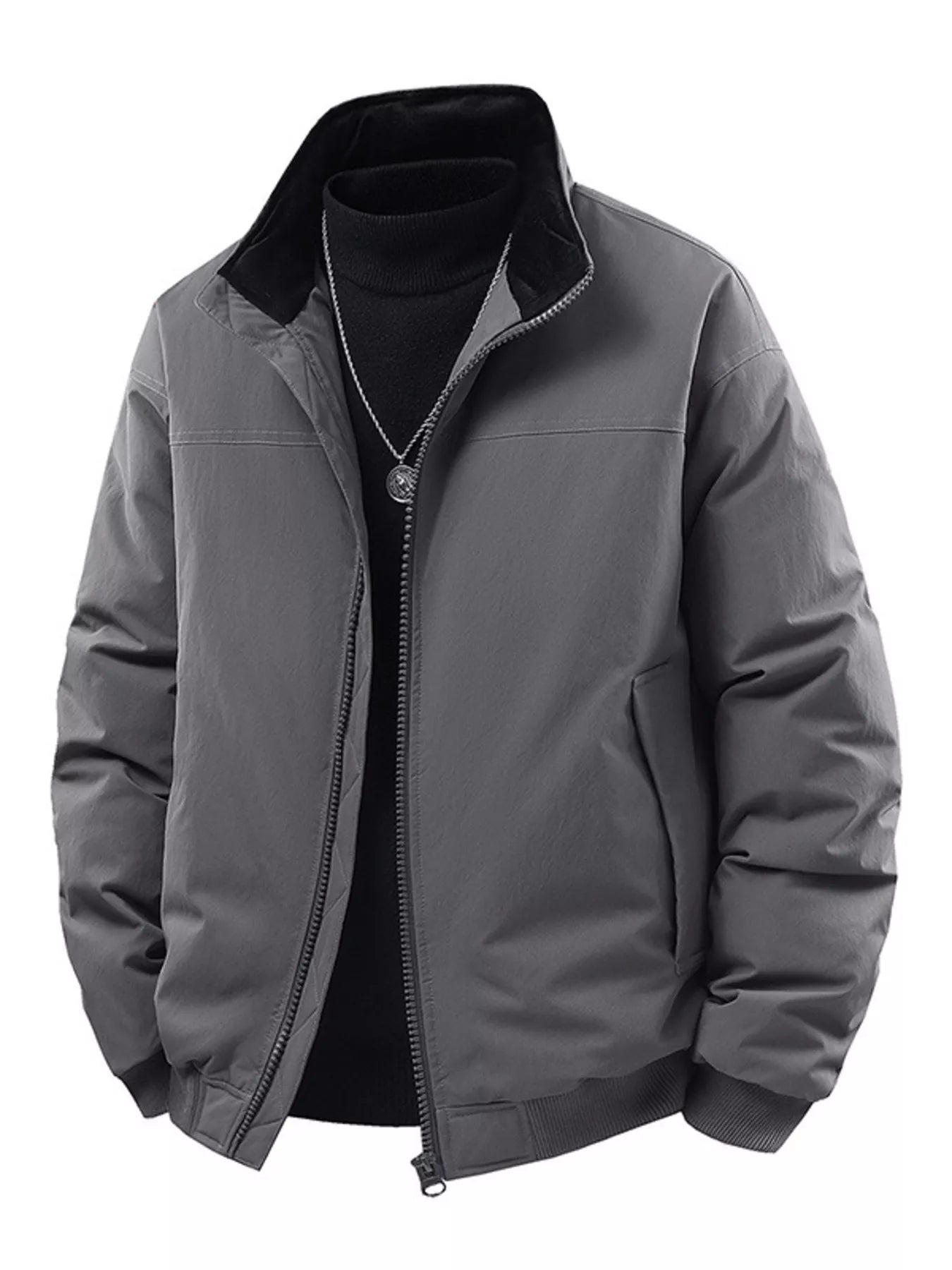 Men's Casual Stand Collar Lightweight Bomber Jacket from Armoire Gemzis