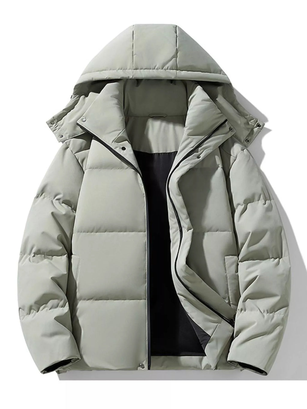 Men's Plus Size Hooded Padded Winter Puffer Jacket from Armoire Gemzis
