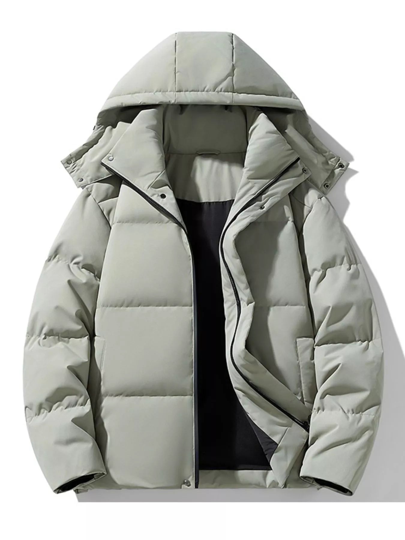 Men's Plus Size Hooded Padded Winter Puffer Jacket from Armoire Gemzis