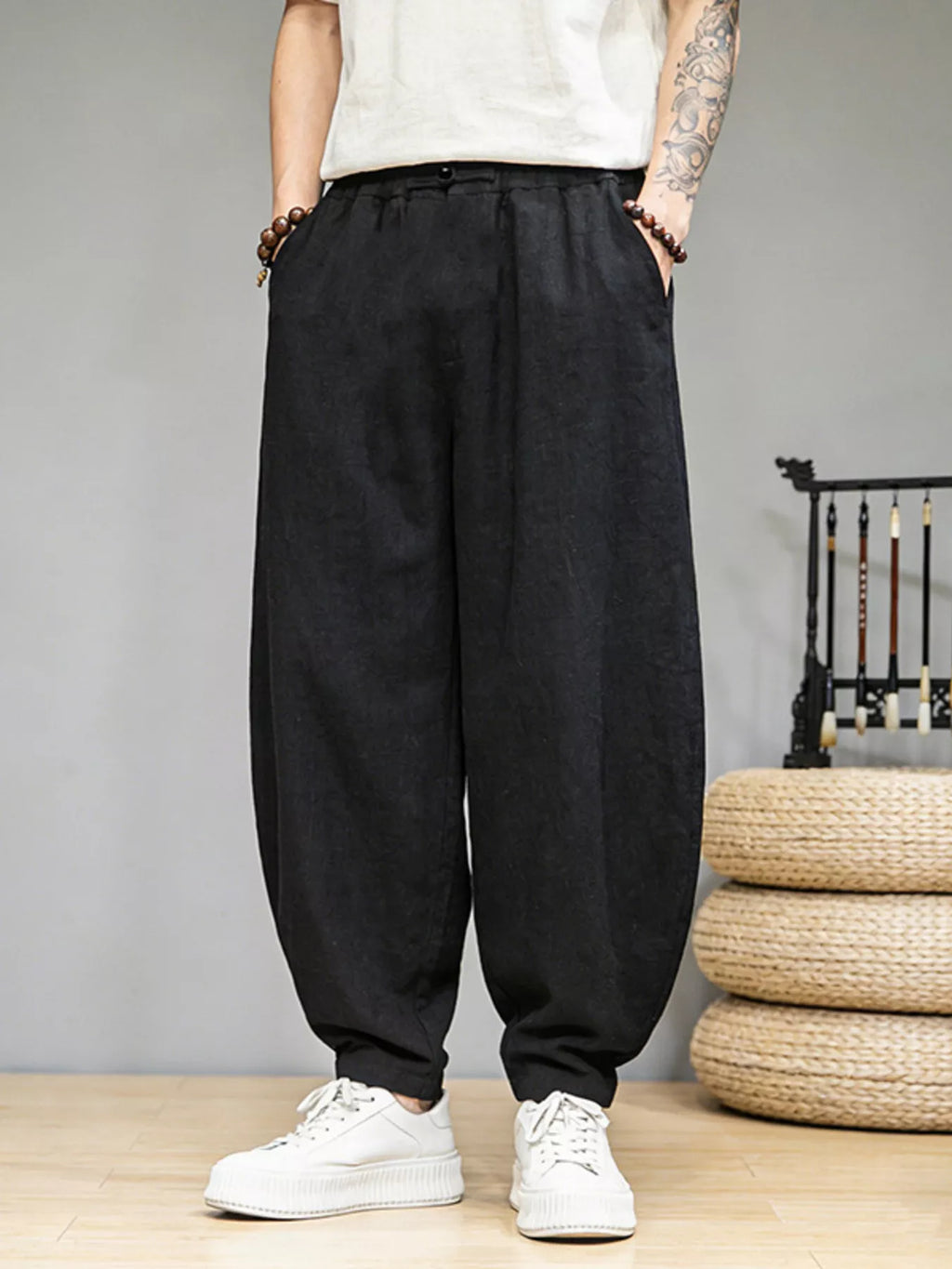 Men's Plus Size Loose Fit Pants with Pockets from Armoire Gemzis