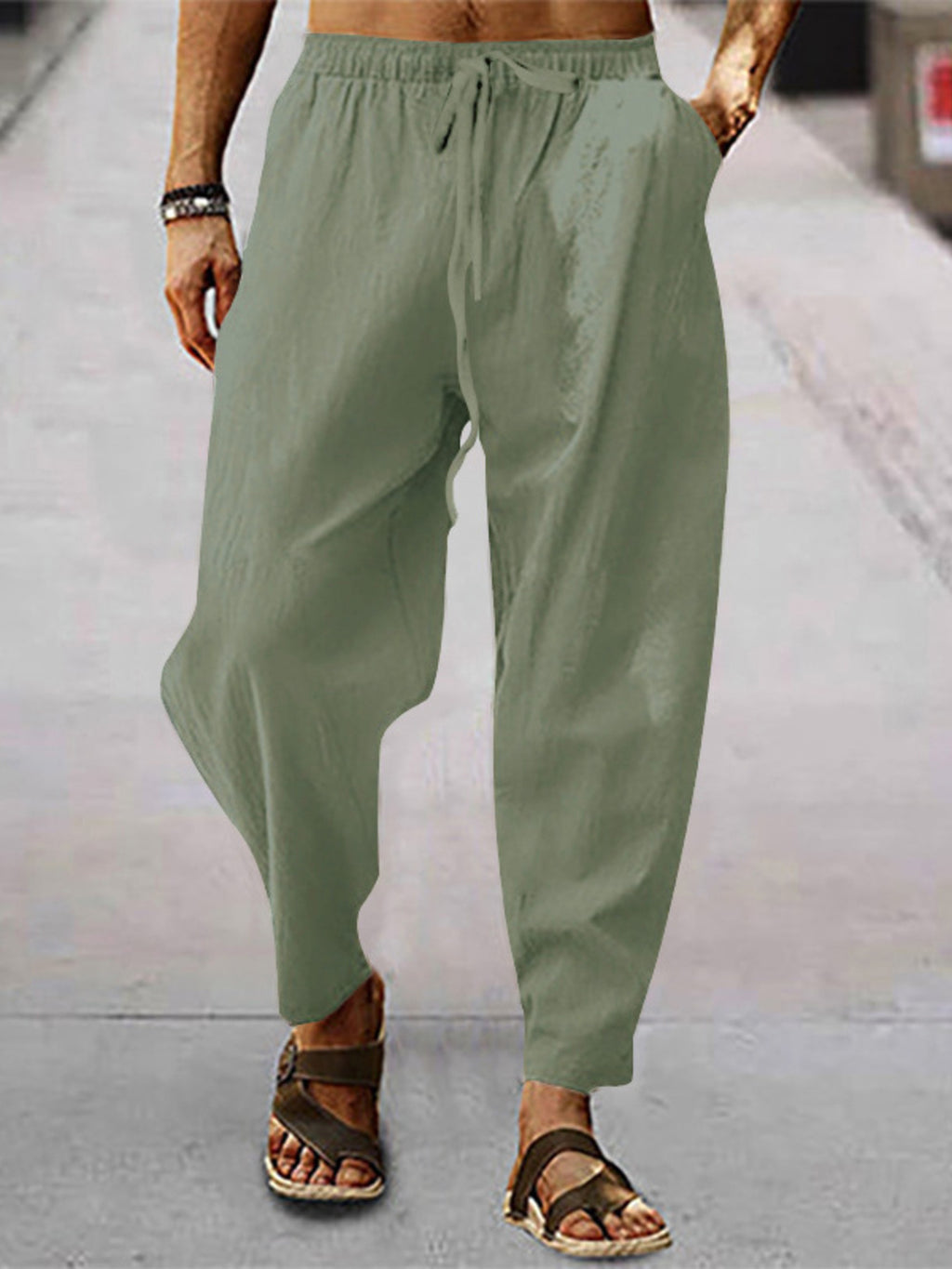 Men's Full Size Drawstring Wide Leg Pants Plus Size from Armoire Gemzis
