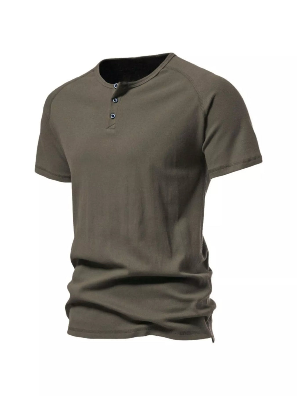 Men's Plus Size Button Detail Casual Henley T-Shirt from Armoire Gemzis