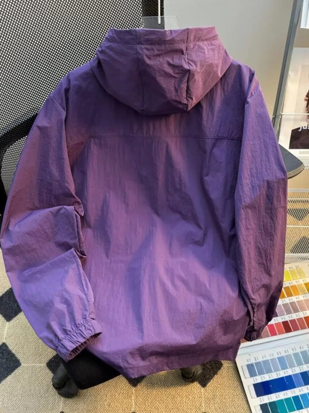 Men's Plus Size Lightweight Hooded Windbreaker Jacket from Armoire Gemzis