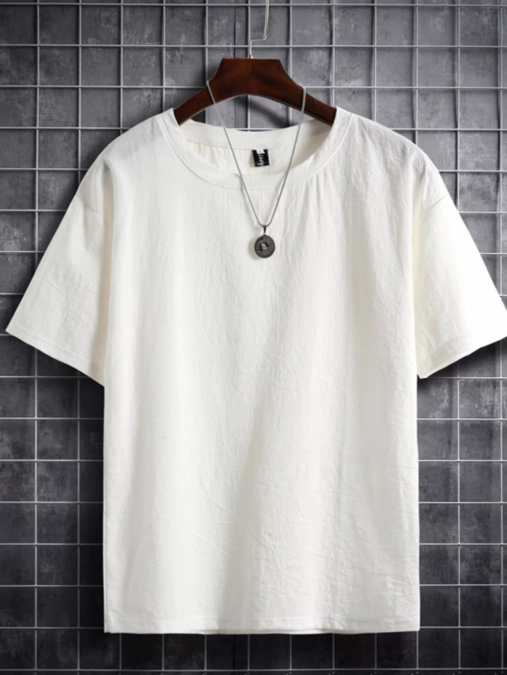 Men's Plus Size Solid Color Short Sleeve T-Shirt from Armoire Gemzis