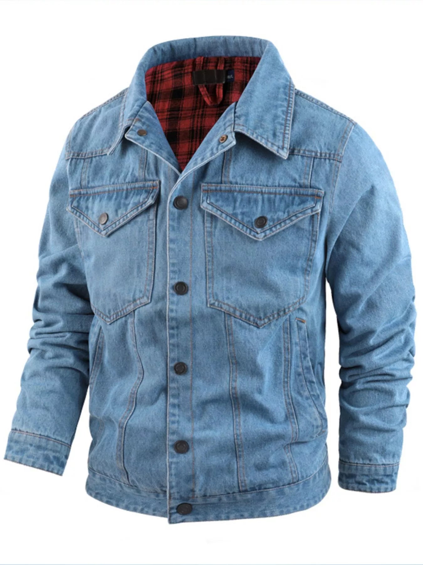 Men's Casual Snap Down Denim Jacket from Armoire Gemzis