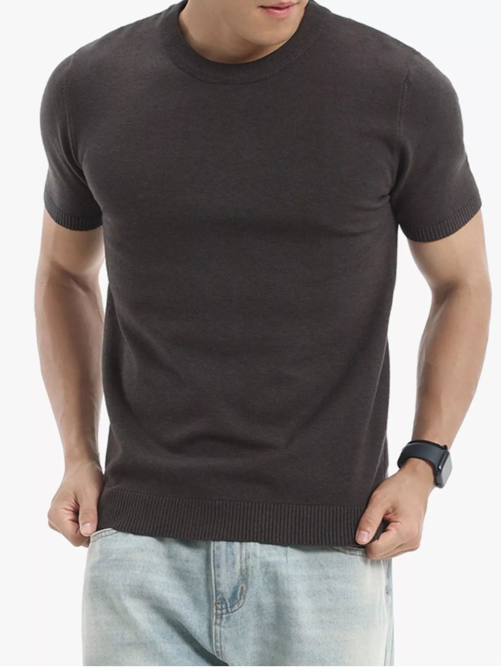 Men's Plus Size Casual Short Sleeve Knit Top from Armoire Gemzis