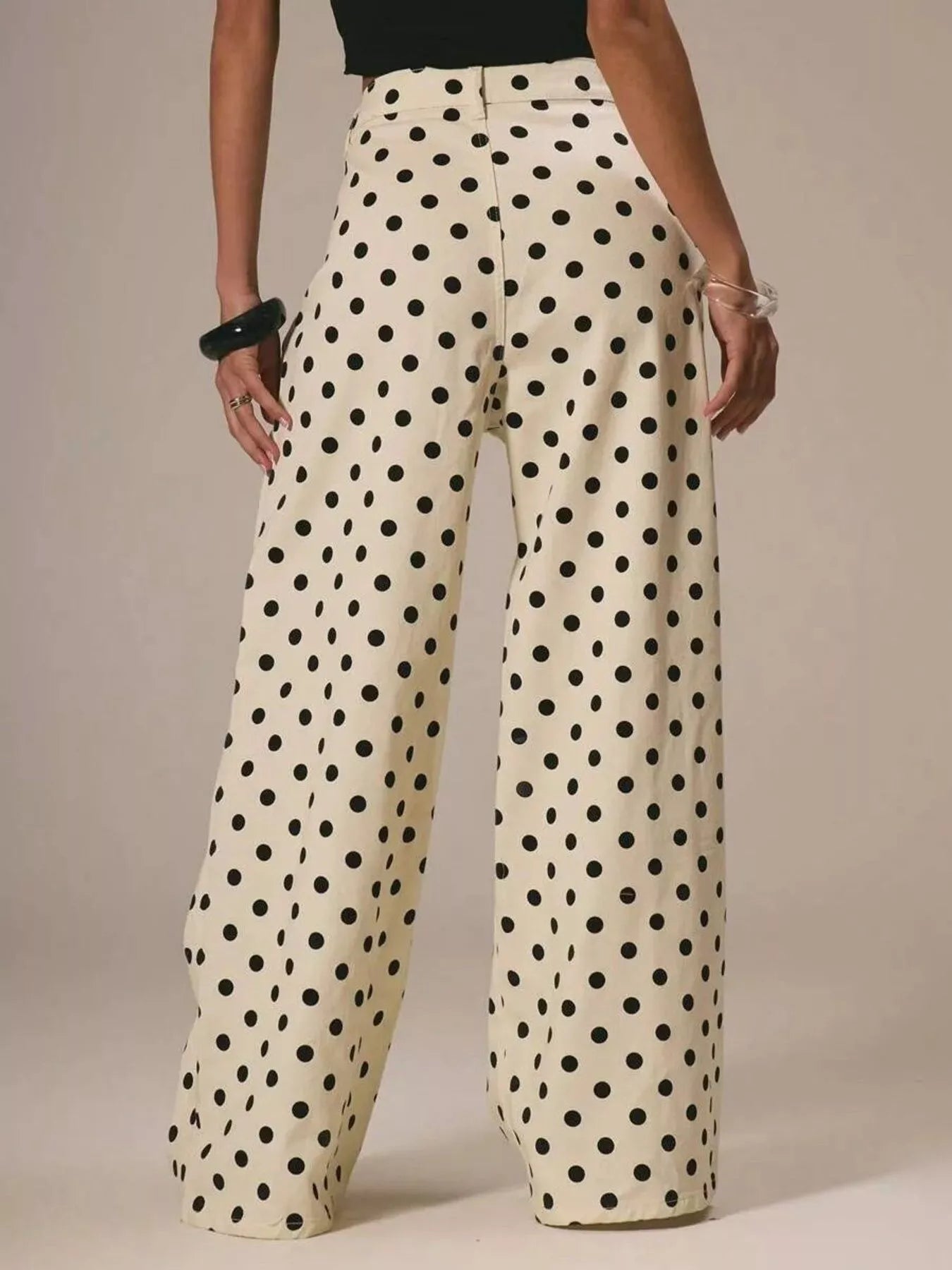 Polka Dot Wide Leg Jeans from Armoire Gemzis