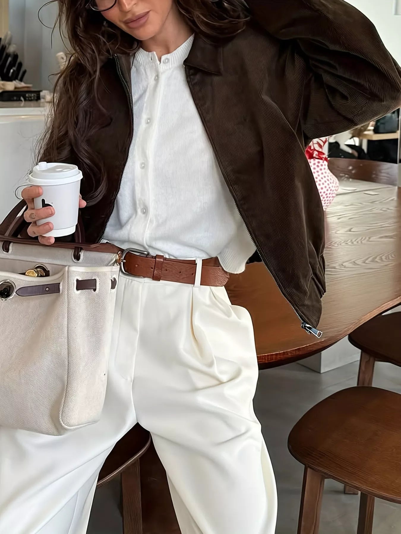 Vintage Corduroy Zip Up Relaxed Fit Jacket from Armoire Gemzis