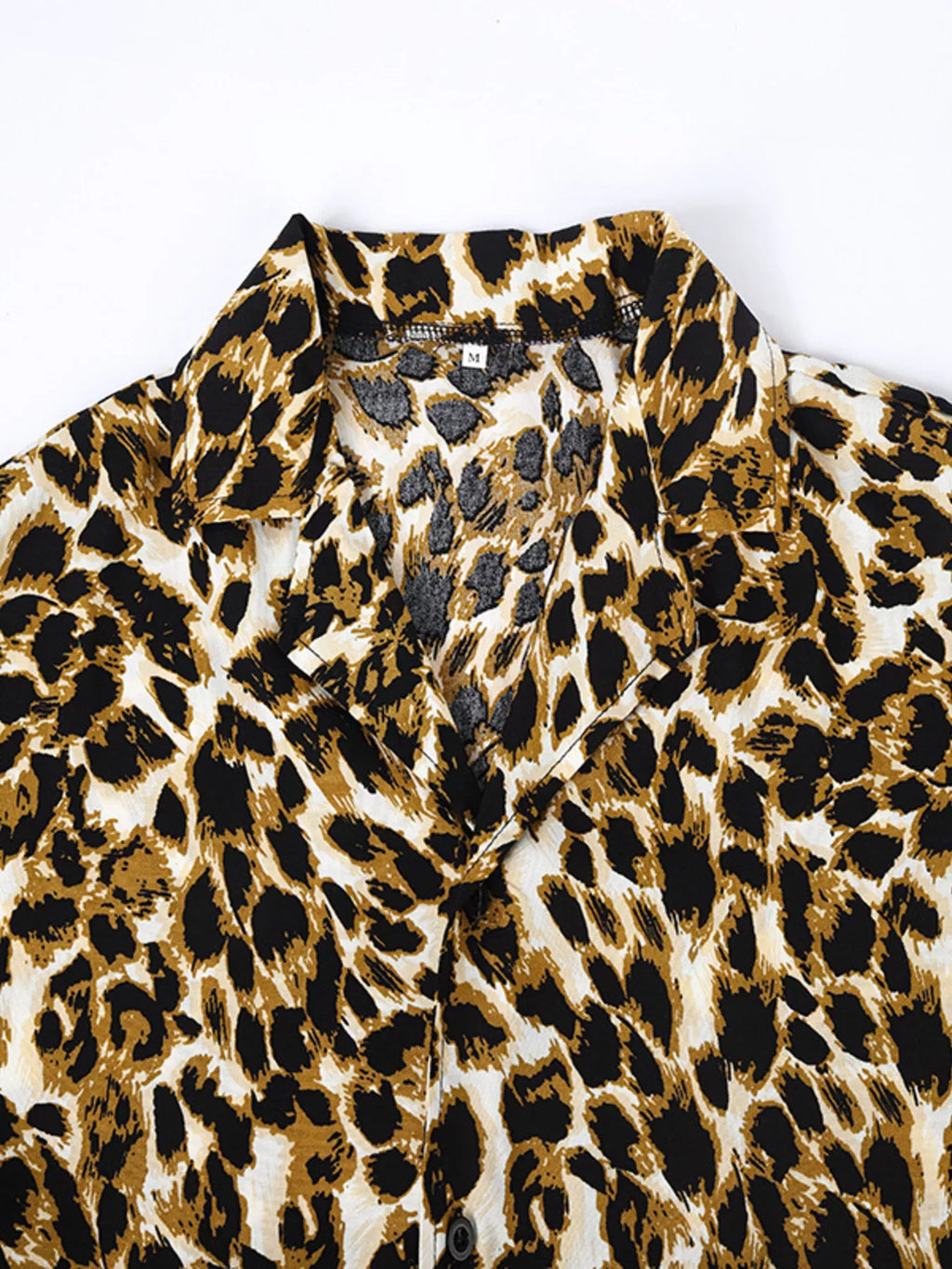 Men's Full Size Leopard Print Short Sleeve Shirt Plus Size from Armoire Gemzis
