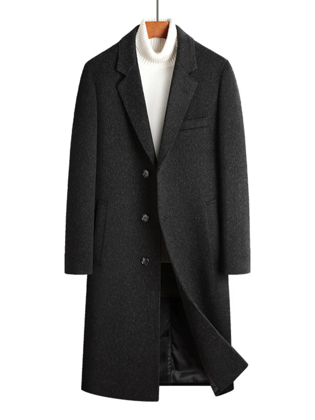 Men's Classic Button Up Longline Overcoat from Armoire Gemzis
