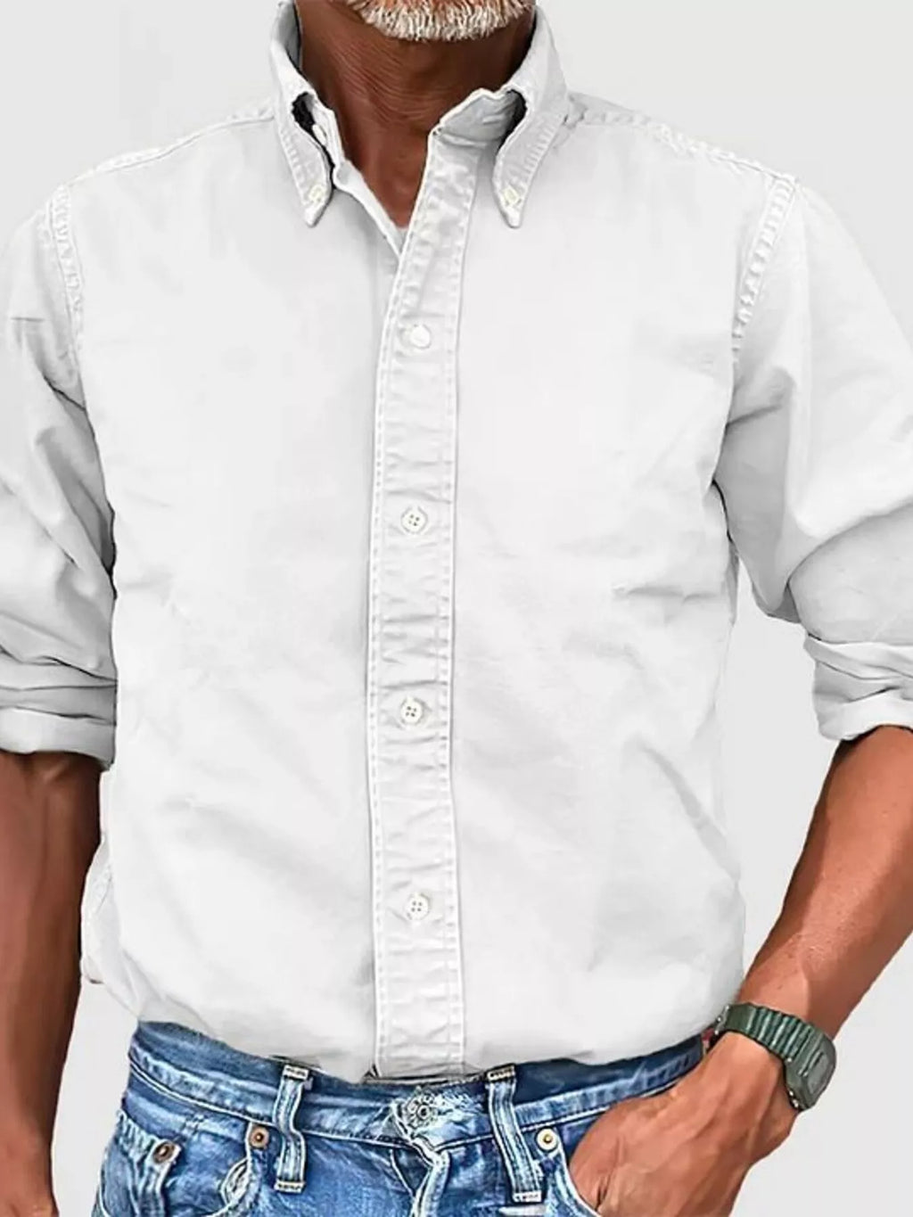 Men's Full Size Casual Button-Down Shirt Plus Size from Armoire Gemzis