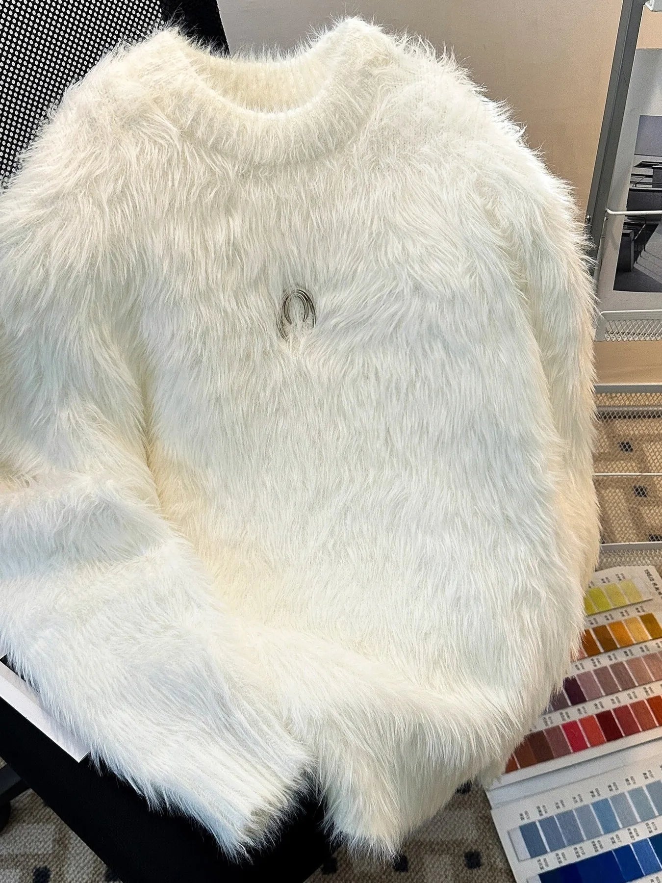 Men's Fluffy Round Neck Long Sleeve Sweater from Armoire Gemzis