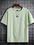 Men's Plus Size Solid Color Short Sleeve T-Shirt from Armoire Gemzis