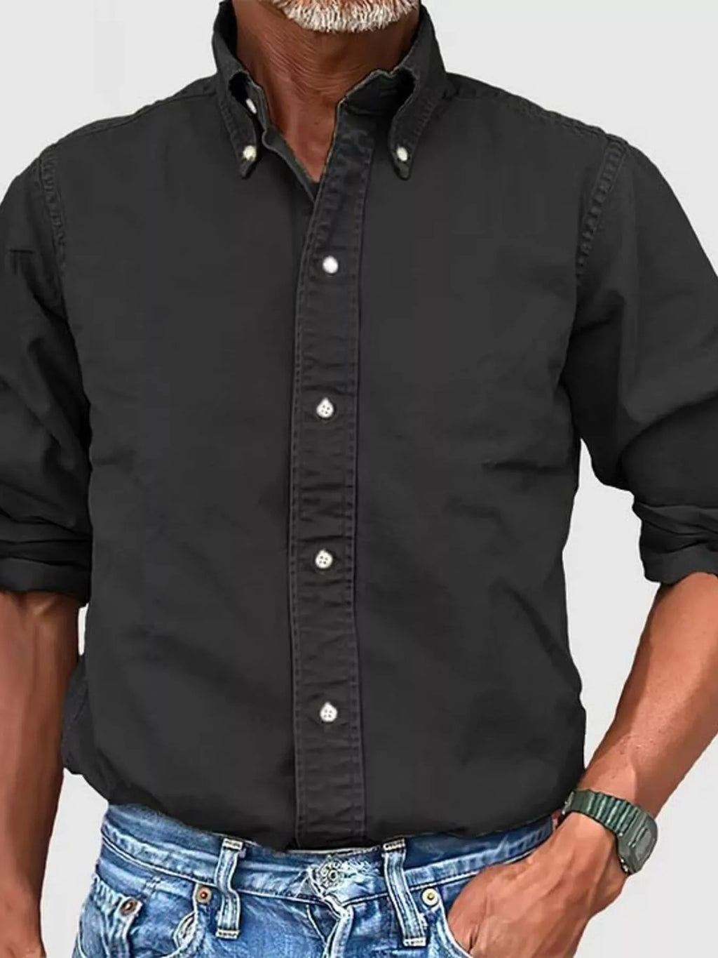 Men's Full Size Casual Button-Down Shirt Plus Size from Armoire Gemzis