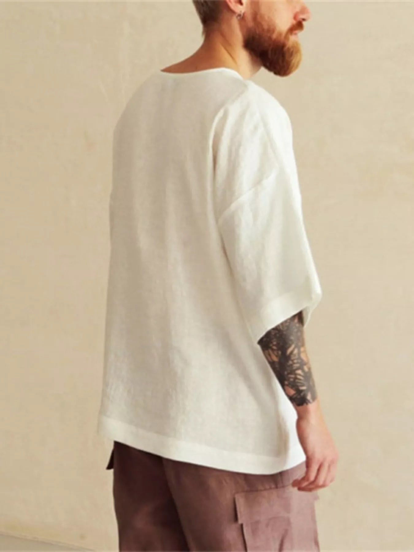 Men's Full Size Loose Fit Round Neck T-Shirt Plus Size from Armoire Gemzis