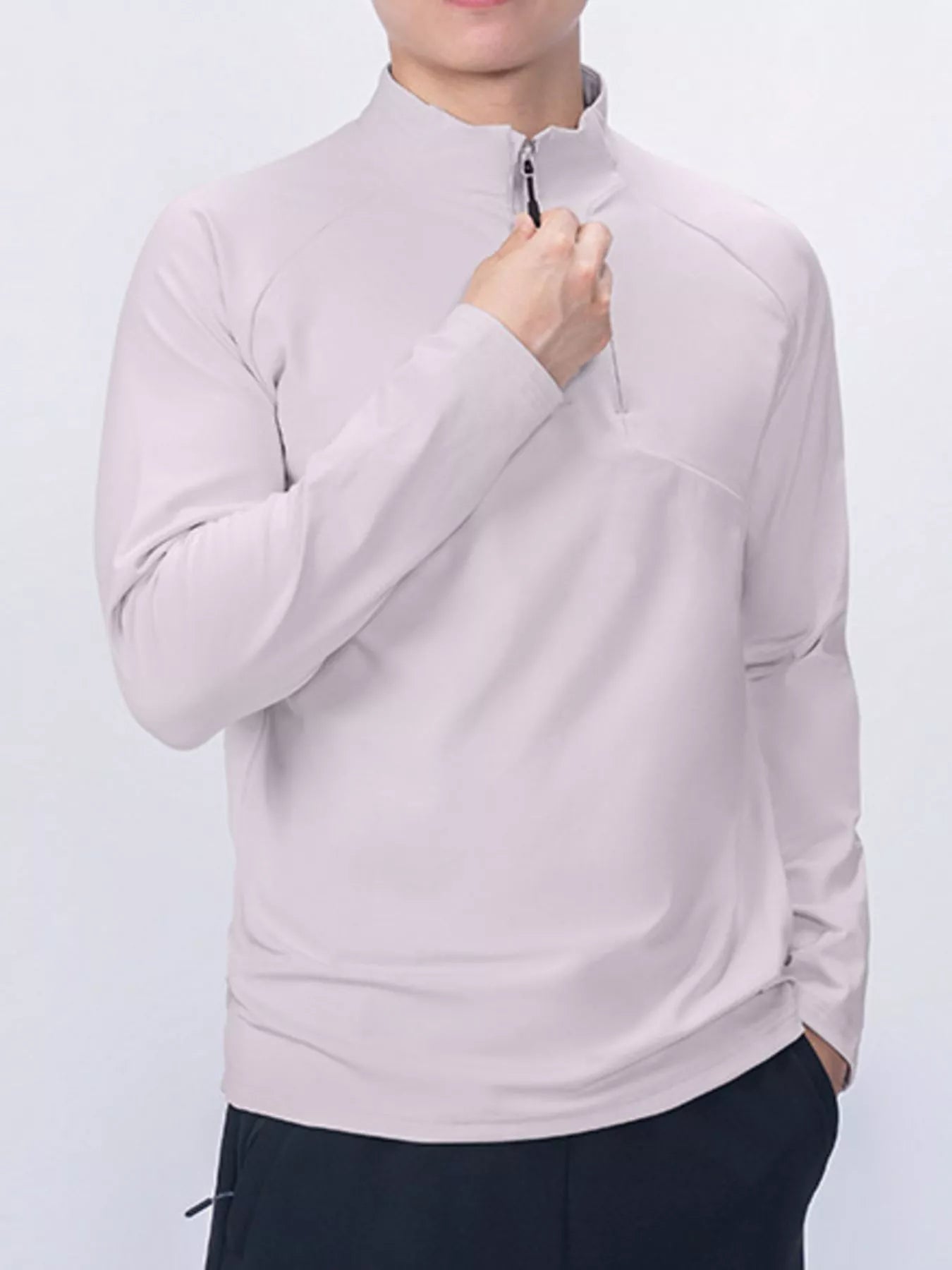 Men's Lightweight Long Sleeve Active T-Shirt with Zipper from Armoire Gemzis