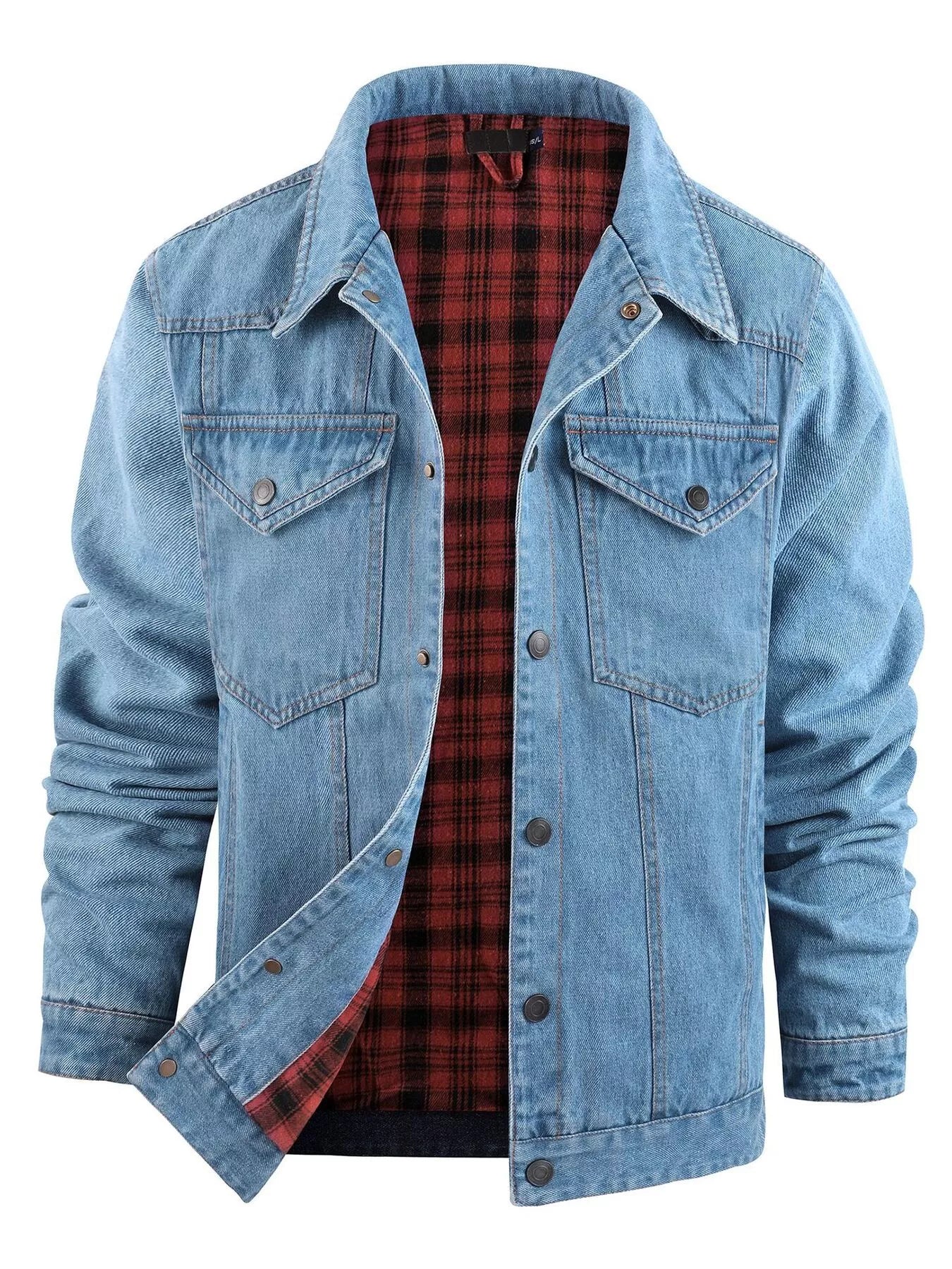 Men's Casual Snap Down Denim Jacket from Armoire Gemzis