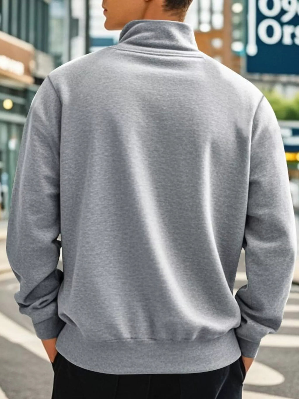 Men's Full Size Solid Color Quarter Zip Sweatshirt Plus Size from Armoire Gemzis