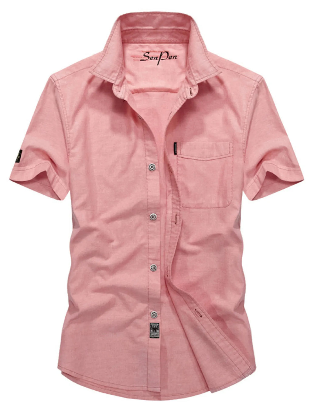 Men's Plus Size Casual Short Sleeve Button-Down Shirt from Armoire Gemzis