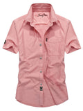 Men's Plus Size Casual Short Sleeve Button-Down Shirt from Armoire Gemzis