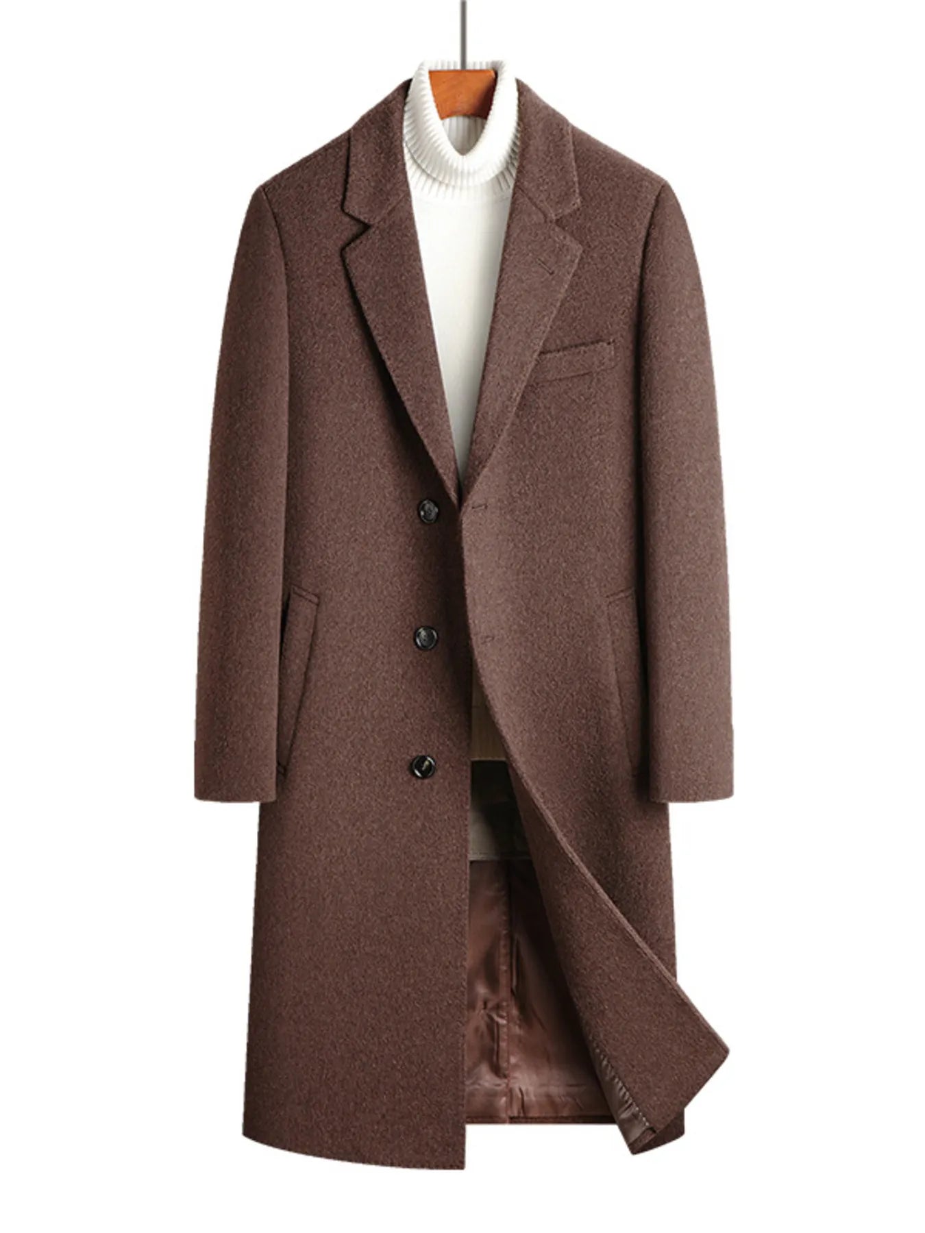 Men's Classic Button Up Longline Overcoat from Armoire Gemzis