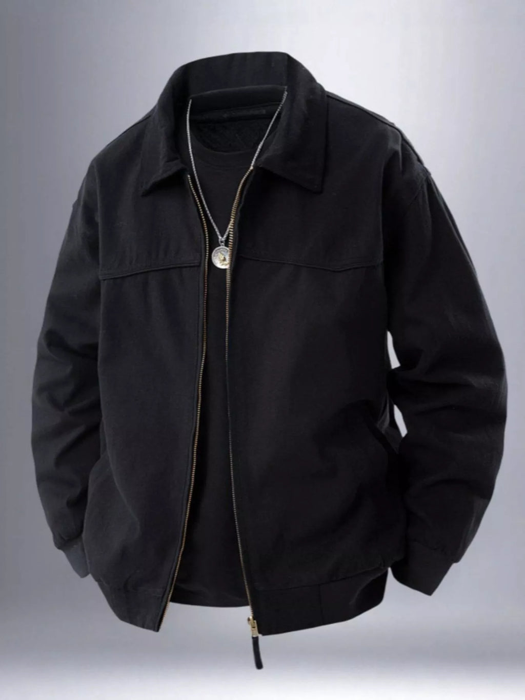 Men's Plus Size Zip Up Long Sleeve Jacket from Armoire Gemzis