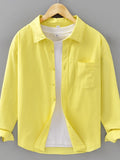 Men's Plus Size Casual Solid Color Long Sleeve Shirt from Armoire Gemzis