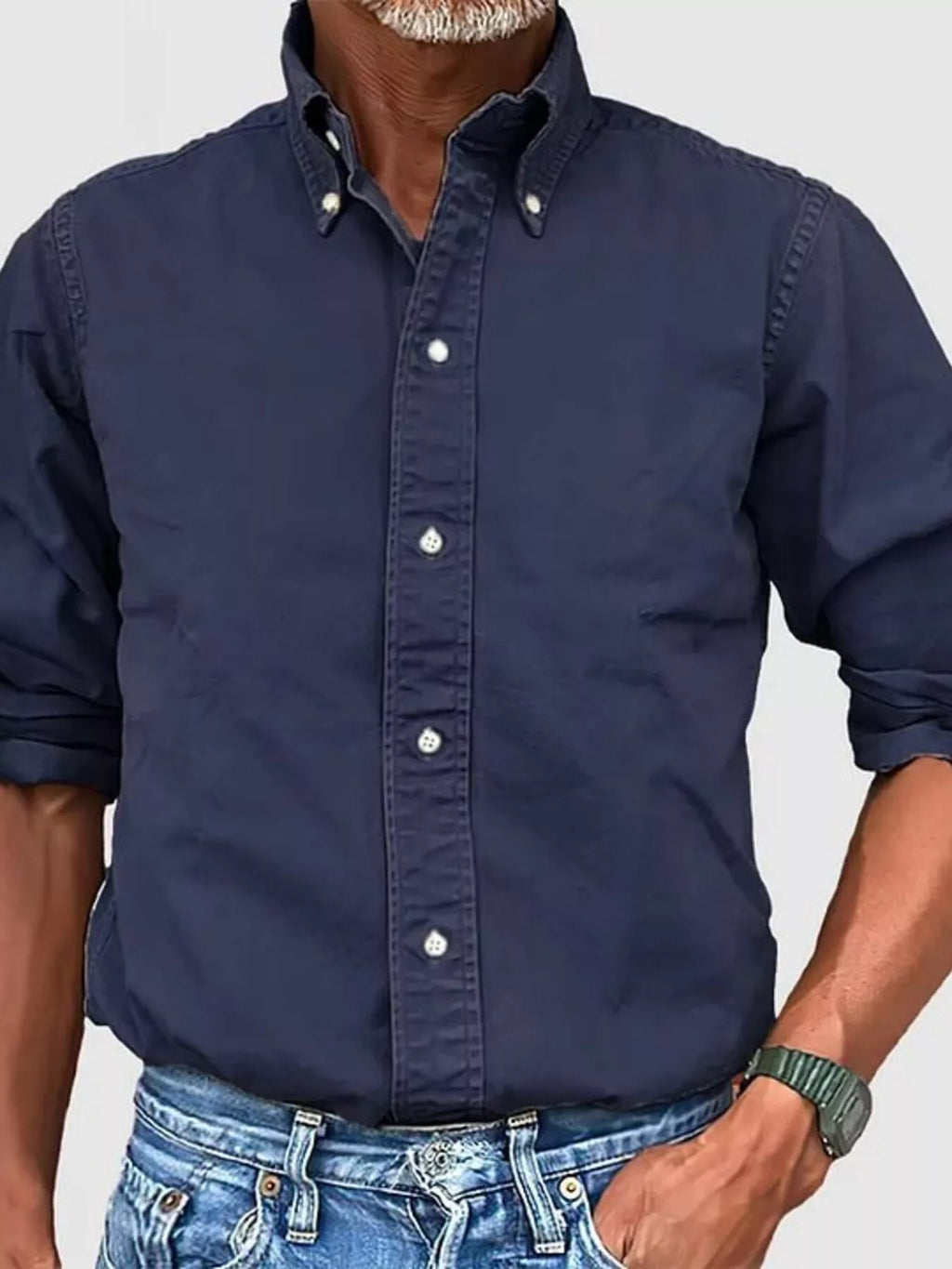 Men's Full Size Casual Button-Down Shirt Plus Size from Armoire Gemzis