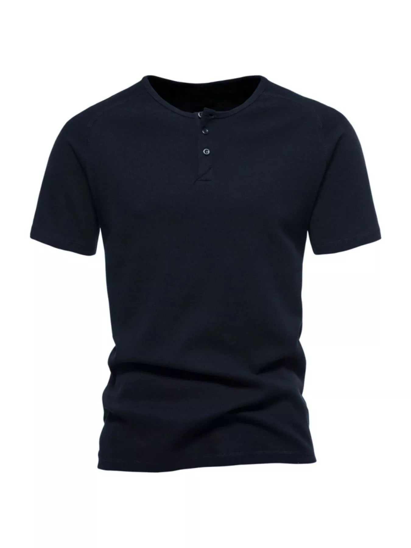 Men's Plus Size Button Detail Casual Henley T-Shirt from Armoire Gemzis