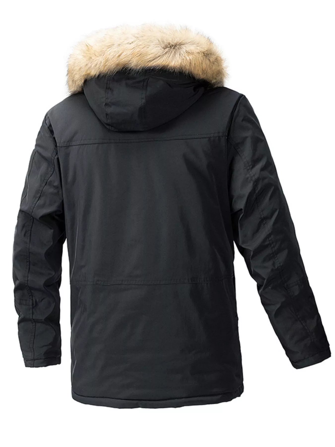 Men's Plus Size Fur Hooded Winter Parka Coat from Armoire Gemzis