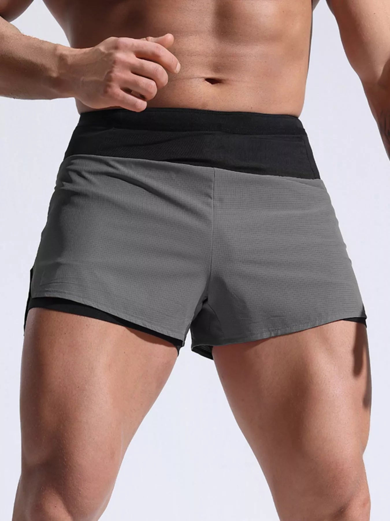 Men's Full Size Contrast Active Shorts Plus Size from Armoire Gemzis