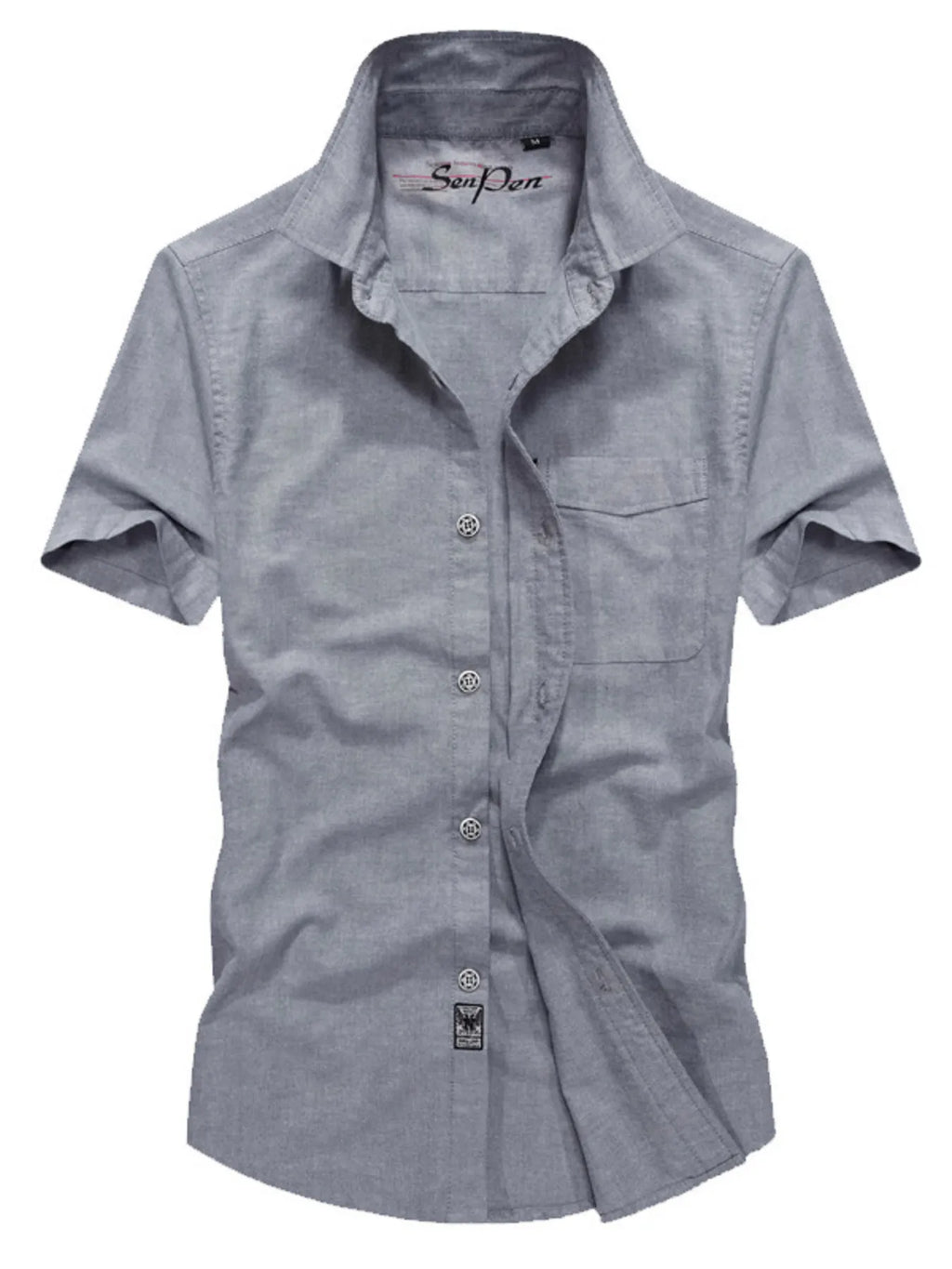 Men's Plus Size Casual Short Sleeve Button-Down Shirt from Armoire Gemzis